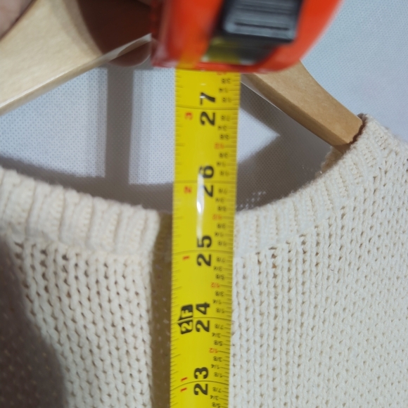 Vintage Unbranded Cream Knit Sweater Vest Sz S with Blue / Purple Accents - Picture 4 of 5